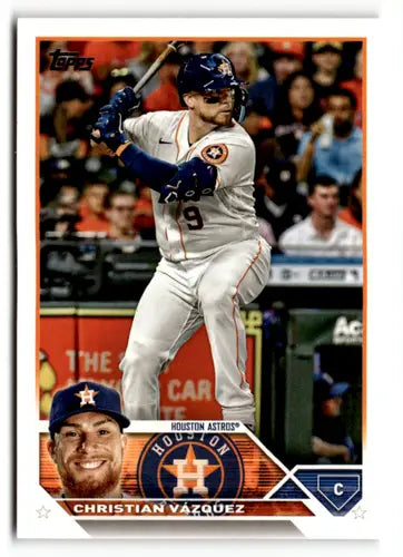 Christian Vazquez baseball card with original gloss from 2023 Topps #157 Astros