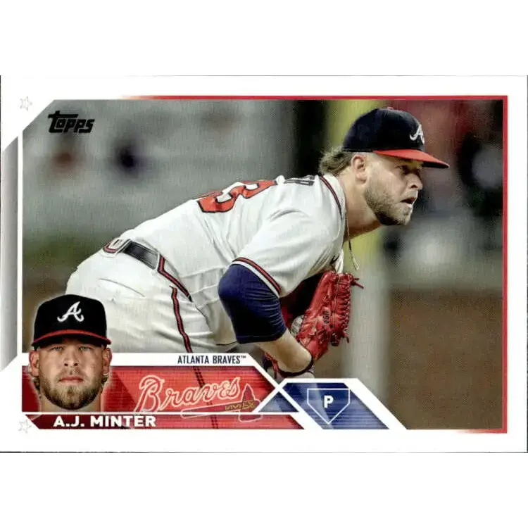 2023 Topps #159 A.J. Minter NM-MT Atlanta Braves Baseball Card - Baseball Card Single