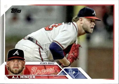 2023 Topps A.J. Minter baseball card with original gloss, Minter NM-MT, Braves