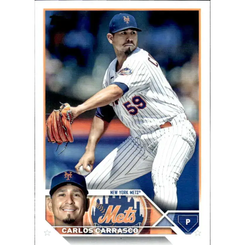 2023 Topps #161 Carlos Carrasco NM-MT New York Mets Baseball Card - Baseball Card Single