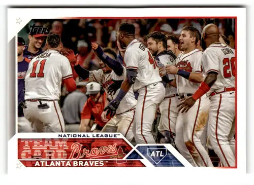 2023 Topps Series 1 Atlanta Braves Team Card featuring Simply Sandoval in original gloss