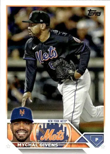 Baseball trading card of Mychal Givens with original gloss, NM-MT condition, Mets player