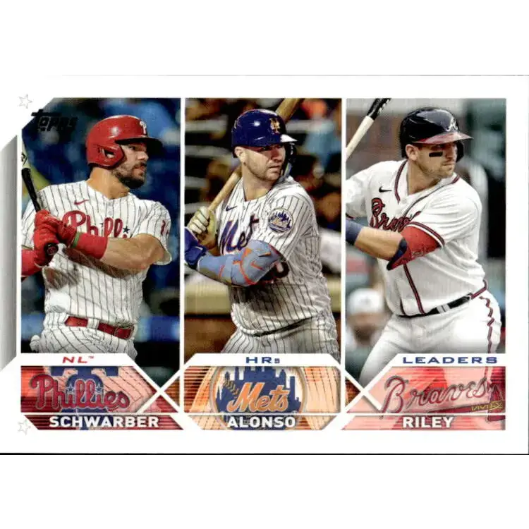 2023 Topps #178 Austin Riley/Kyle Schwarber/Pete Alonso NM-MT Baseball Card - Baseball Card Single