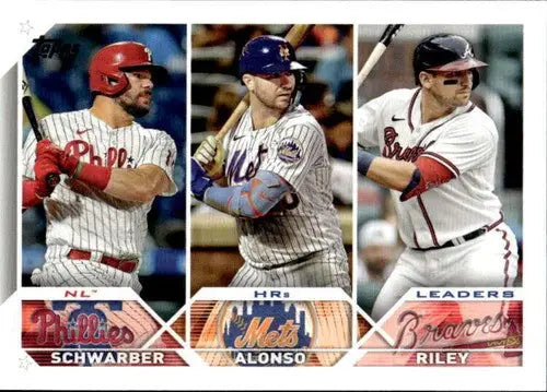 2023 Topps #178 Austin Riley/Kyle Schwarber/Pete Alonso NM-MT ID:56953 - Baseball Card Single