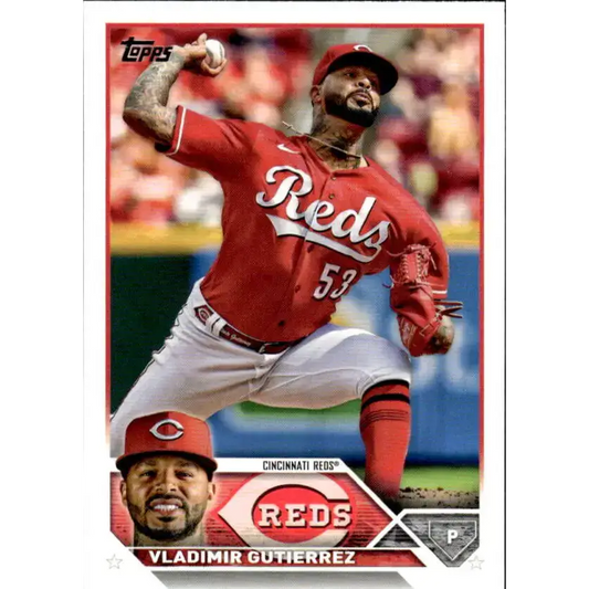 2023 Topps #198 Vladimir Gutierrez NM-MT Cincinnati Reds Baseball Card - Baseball Card Single