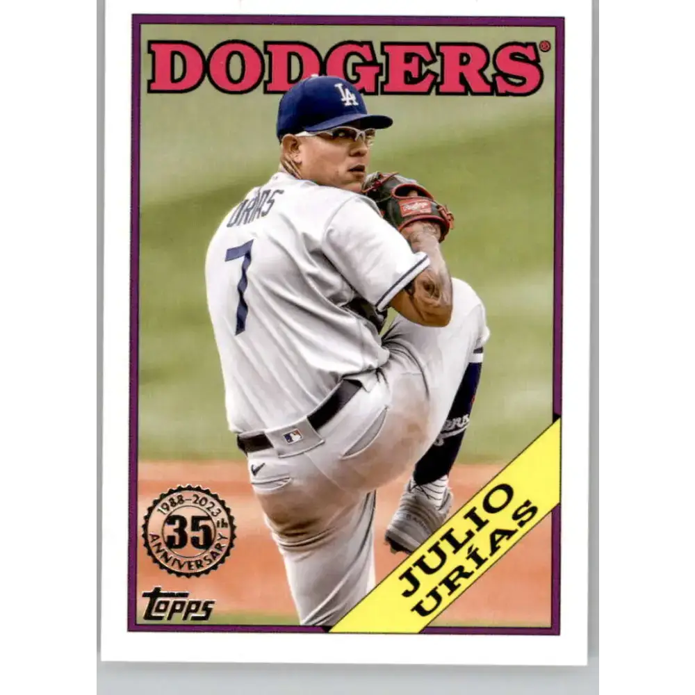 2023 Topps 1988 Baseball #T88-17 Julio Urias NM-MT Los Angeles Dodgers Baseball Card - Baseball Card Single