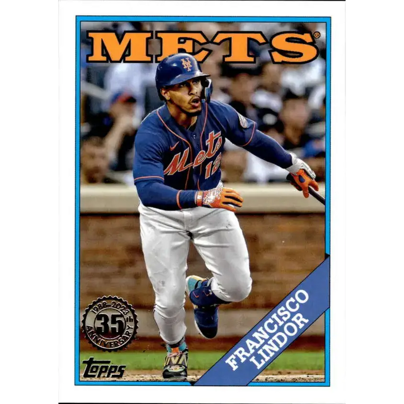 2023 Topps 1988 Baseball #T88-36 Francisco Lindor NM-MT New York Mets Baseball Card - Baseball Card Single