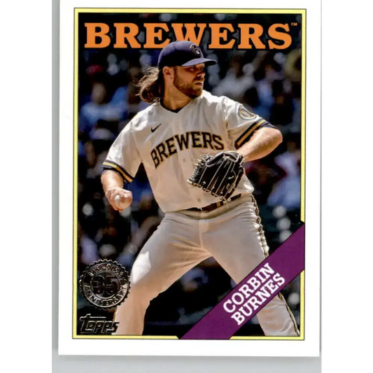 2023 Topps 1988 Baseball #T88-38 Corbin Burnes NM-MT Milwaukee Brewers Baseball Card - Baseball Card Single