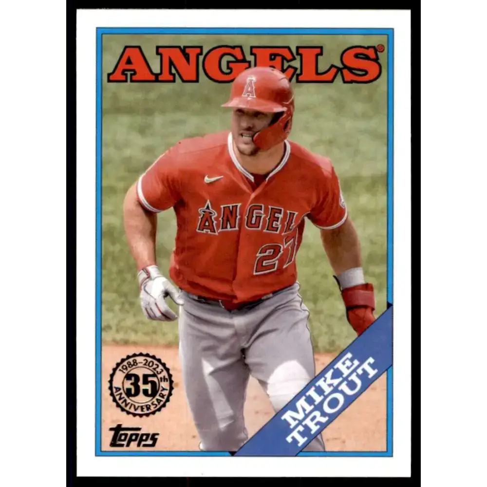 2023 Topps 1988 Baseball #T88-45 Mike Trout NM-MT Los Angeles Angels Baseball Card - Baseball Card Single