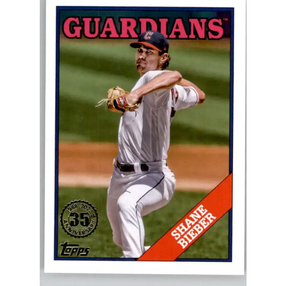2023 Topps 1988 Baseball #T88-48 Shane Bieber NM-MT Cleveland Guardians Baseball Card - Baseball Card Single