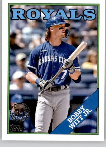 Baseball card featuring Bobby Witt Jr. from 2023 Topps 1988 T88-90 Bobby Witt Royals