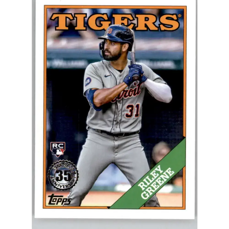 2023 Topps 1988 Baseball #T88-93 Riley Greene NM-MT Detroit Tigers Baseball Card - Baseball Card Single