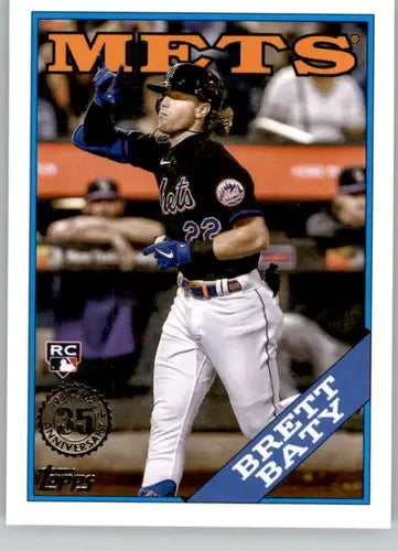 2023 Topps 1988 Baseball Brett Baty card with original gloss T88-96 Brett Baty Mets
