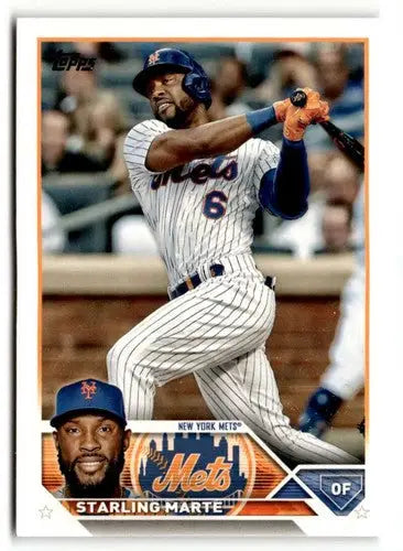 2023 Topps Starling Marte baseball card with original gloss featuring Simply Sandoval
