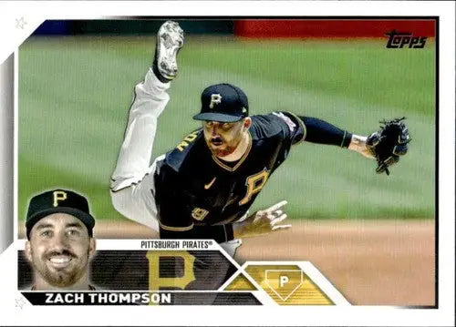 Original gloss Zach Thompson NM-MT baseball card from 2023 Topps Pirates collection