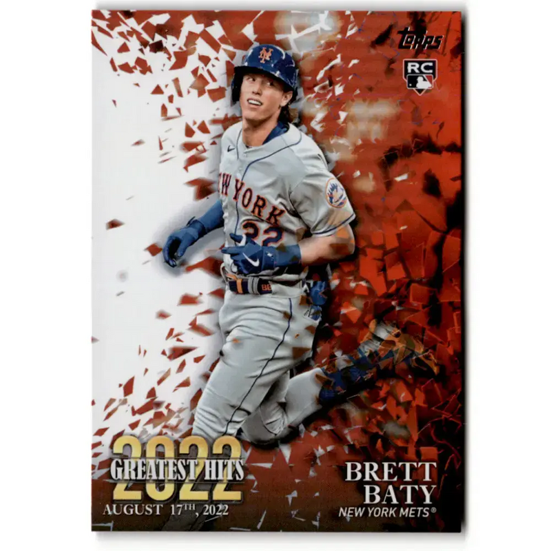 2023 Topps 2022 Greatest Hits #22GH-3 Brett Baty NM-MT New York Mets Baseball Card - Baseball Card Single