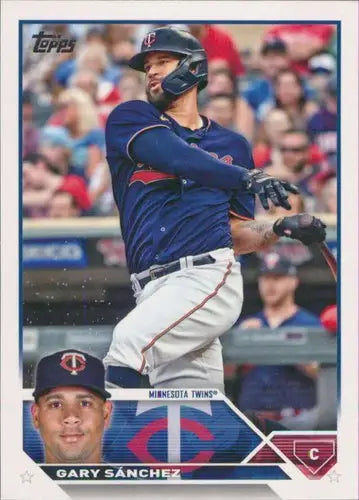 Original gloss Gary Sanchez baseball card 2023 Topps NM-MT Twins ID 56964