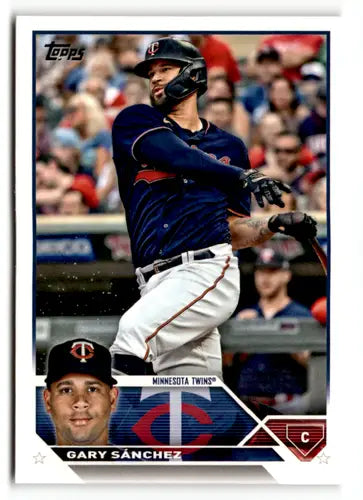 Original gloss Gary Sanchez baseball card from 2023 Topps Twins featuring simply sandoval