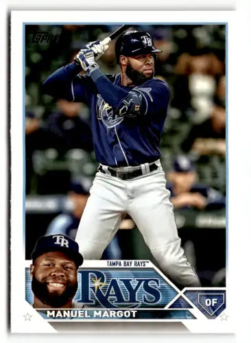 2023 Topps Manuel Margot baseball card with original gloss featuring Rays player