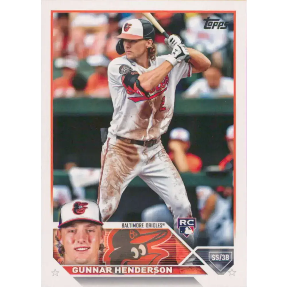 2023 Topps #206 Gunnar Henderson NM-MT RC Rookie Baltimore Orioles Baseball Card - Baseball Card Single