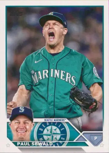 Paul Sewald baseball card with original gloss from 2023 Topps #207 NM-MT Mariners