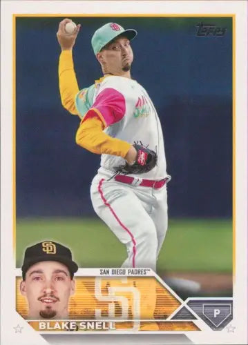 Original gloss Blake Snell baseball card from 2023 Topps Simply Sandoval series