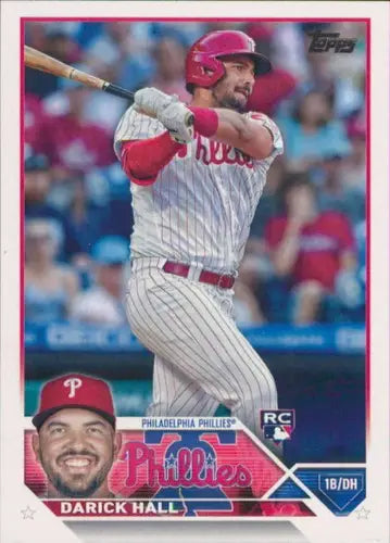 2023 Topps Darick Hall baseball card featuring original gloss and rookie Phillies card