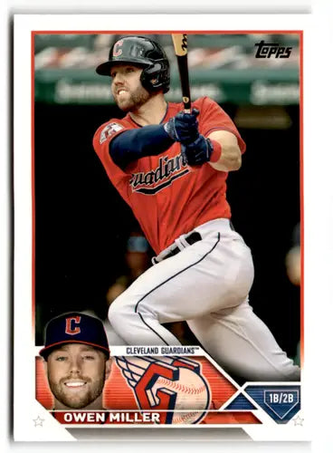 Owen Miller baseball card from 2023 Topps #213 with original gloss featuring Guardians