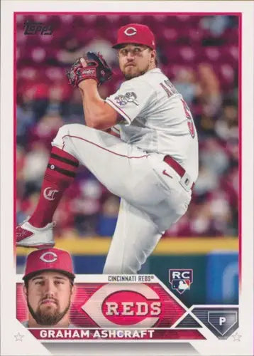 2023 Topps baseball card featuring Graham Ashcraft NM-MT rookie Reds ID 50073
