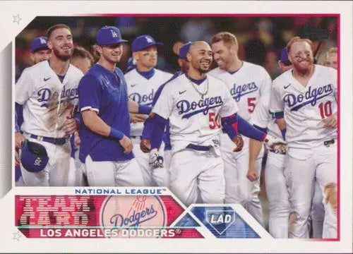 Original gloss Los Angeles Dodgers team card from 2023 Topps #219 Los Angeles