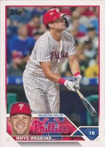 Original gloss Rhys Hoskins baseball card 2023 Topps NM-MT Phillies ID 58013