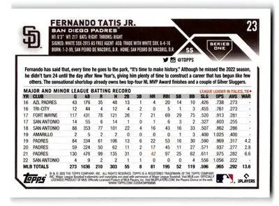 2023 Topps #23 Fernando Tatis Jr. - Baseball Card Single