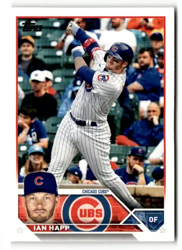 2023 Topps Ian Happ baseball card with original gloss featuring Cubs player Ian Happ