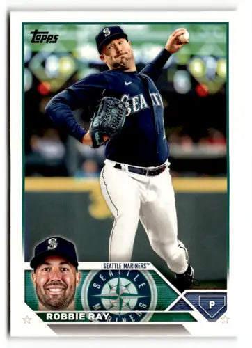 Original gloss Robbie Ray baseball card from 2023 Topps #235 Mariners near mint