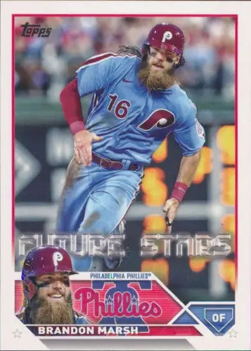 Brandon Marsh baseball card with original gloss, 2023 Topps NM-MT Phillies card