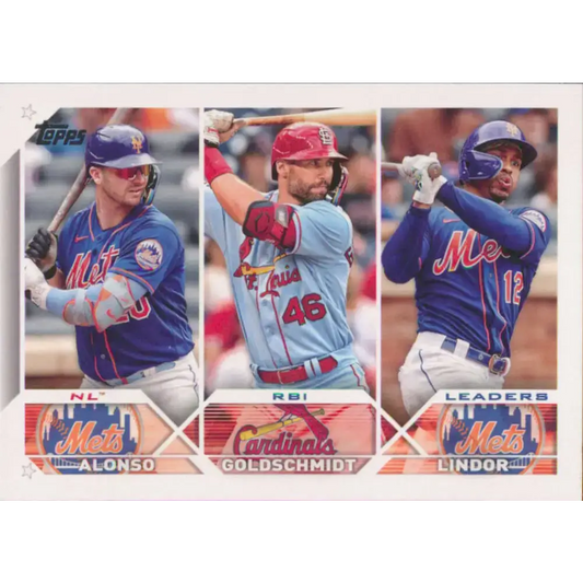 2023 Topps #240 Paul Goldschmidt/Pete Alonso/Francisco Lindor NM-MT Baseball Card - Baseball Card Single