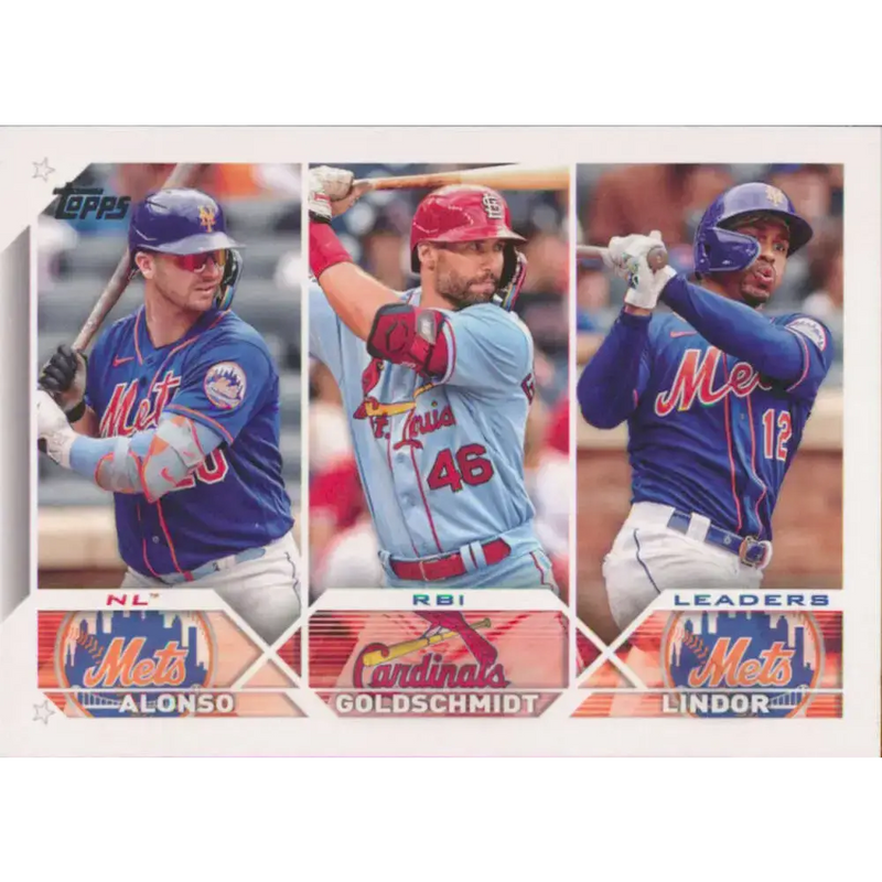 2023 Topps #240 Paul Goldschmidt/Pete Alonso/Francisco Lindor NM-MT Baseball Card - Baseball Card Single