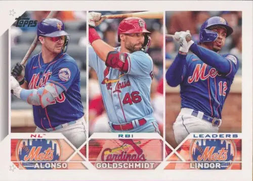 2023 Topps #240 Paul Goldschmidt/Pete Alonso/Francisco Lindor NM-MT ID:54064 - Baseball Card Single