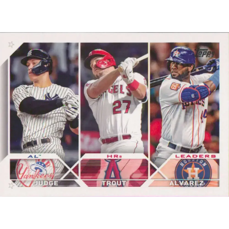 2023 Topps #246 Aaron Judge/Mike Trout/Yordan Alvarez NM-MT Baseball Card - Baseball Card Single