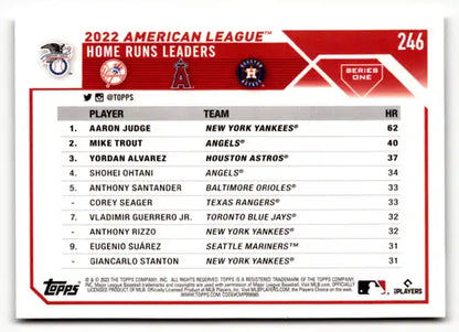 2023 Topps #246 Aaron Judge/Mike Trout/Yordan Alvarez NM-MT ID:49420 - Trading Cards