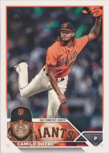 Original gloss Camilo Doval baseball card 2023 Topps NM-MT Giants ID:58912