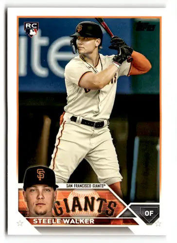 2023 Topps Steele Walker baseball card with original gloss, featuring Steele Walker and Simply Sandoval