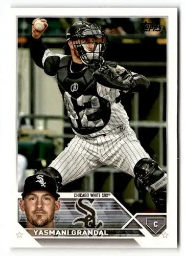 Original gloss Yasmani Grandal baseball card from 2023 Topps #268 featuring Simply Sandoval