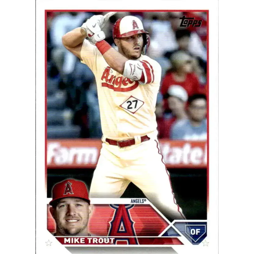 2023 Topps #27 Mike Trout NM-MT Los Angeles Angels Baseball Card - Baseball Card Single