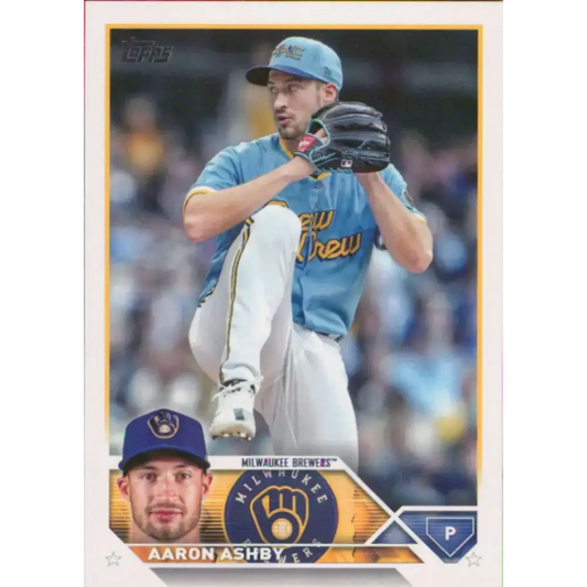 2023 Topps #281 Aaron Ashby NM-MT Milwaukee Brewers Baseball Card - Baseball Card Single
