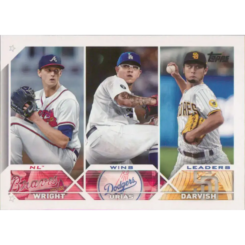 2023 Topps #284 Yu Darvish/Julio Urias/Kyle Wright NM-MT Baseball Card - Baseball Card Single