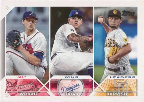 2023 Topps #284 Yu Darvish/Julio Urias/Kyle Wright NM-MT ID:56798 - Baseball Card Single