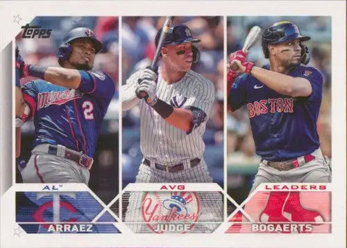 2023 Topps #289 Luis Arraez/Aaron Judge/Xander Bogaerts NM-MT ID:58001 - Baseball Card Single