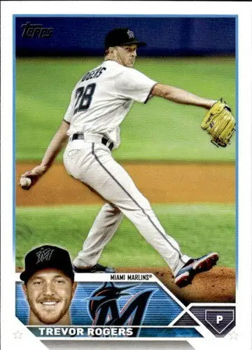 Trevor Rogers baseball card with original gloss from 2023 Topps NM-MT Marlins ID 56785