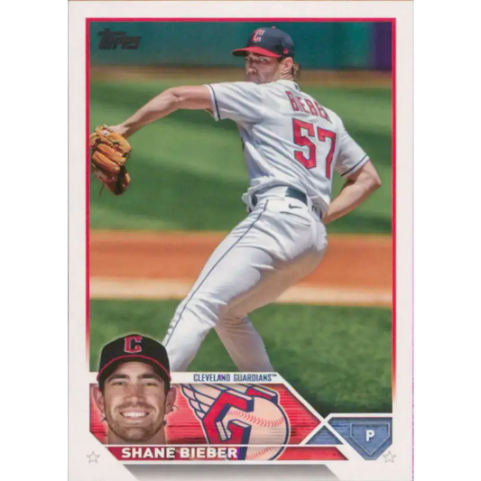 2023 Topps #298 Shane Bieber NM-MT Cleveland Guardians Baseball Card - Baseball Card Single